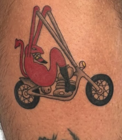 Traditional motorcycle tattoo by Brazy