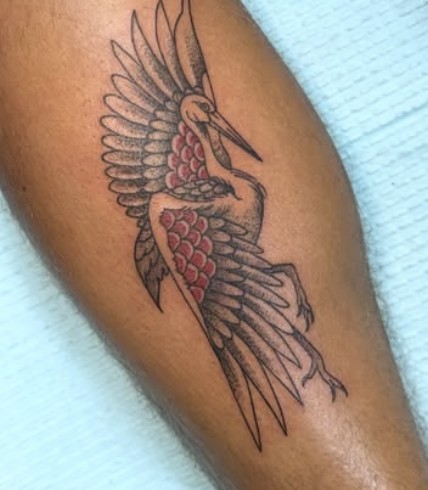 Crane tattoo by Brazy