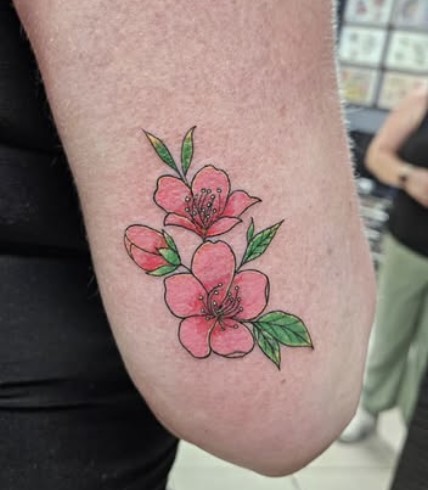 Color flower tattoo by Lazaro